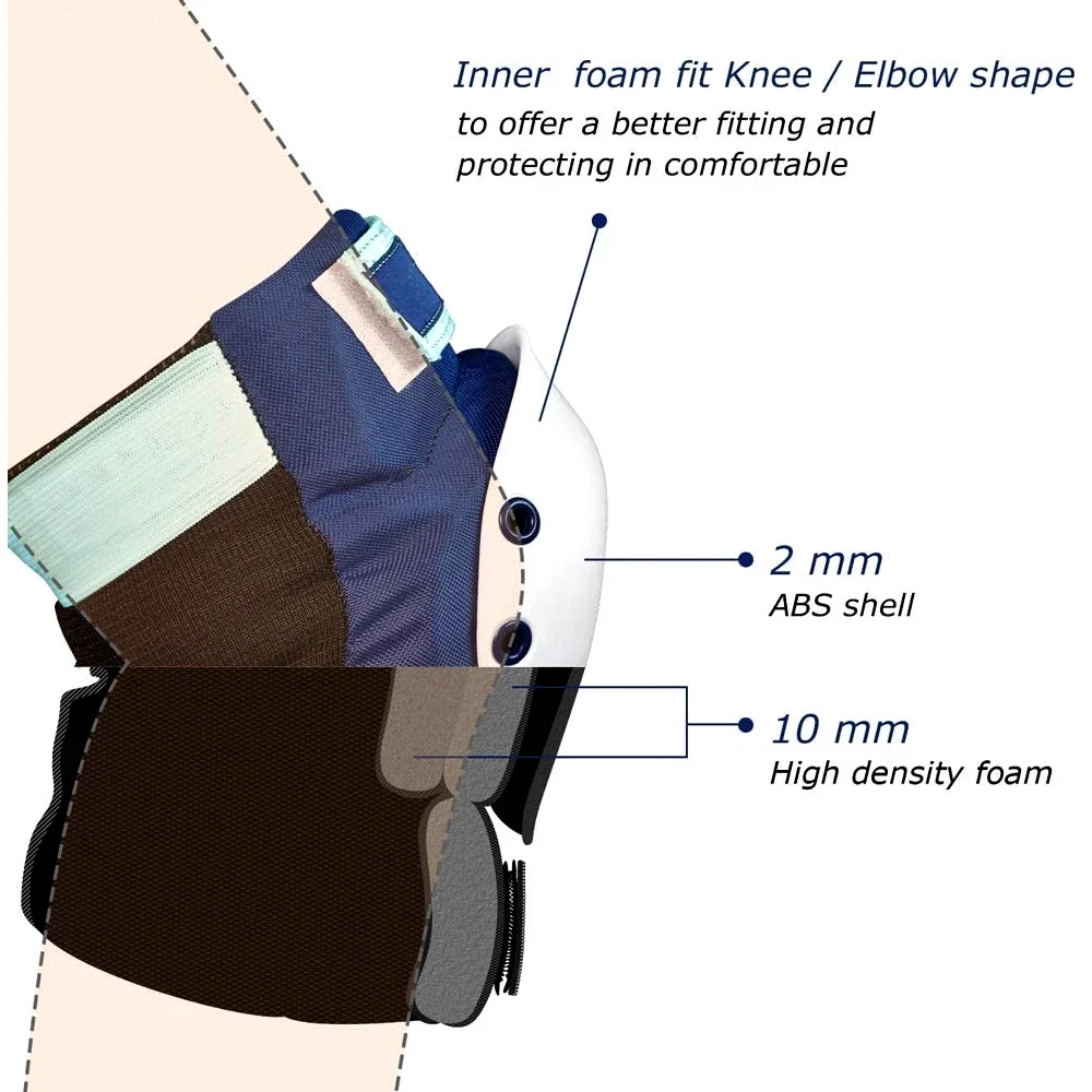 Наколенники GOMOREON 6 шт./компл., налокотники, защита для запястья, спортивное Защитное снаряжение для скейтбординга, роликов, катания на коньках,