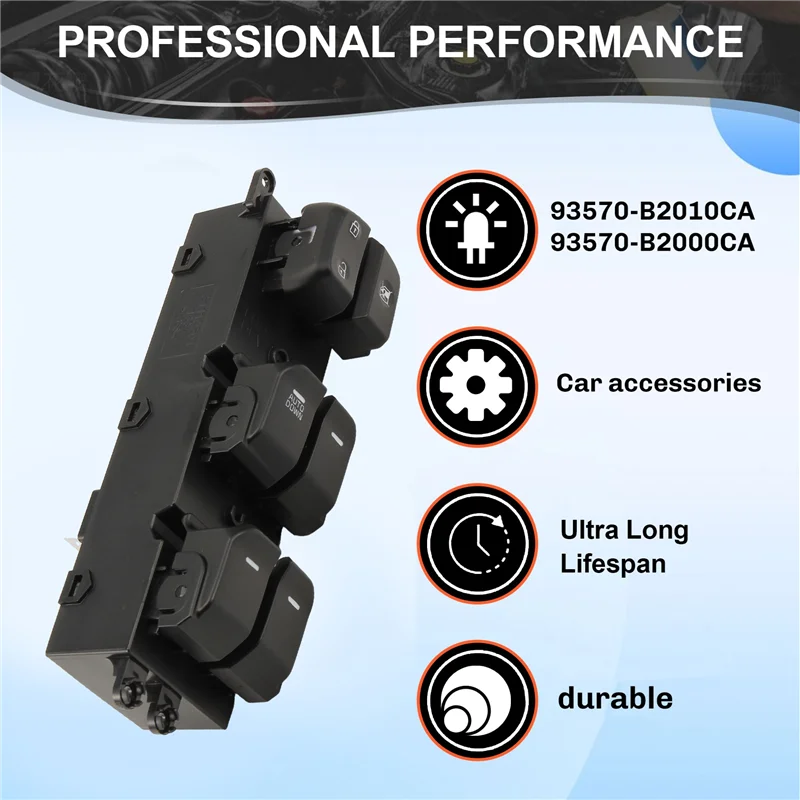 【FAST-SALE】Power Window AUTO DOWN Main Control Switch Replacement For KIA SOUL 2014-2019 93570-B2010CA 93570B2000CA Window Regul