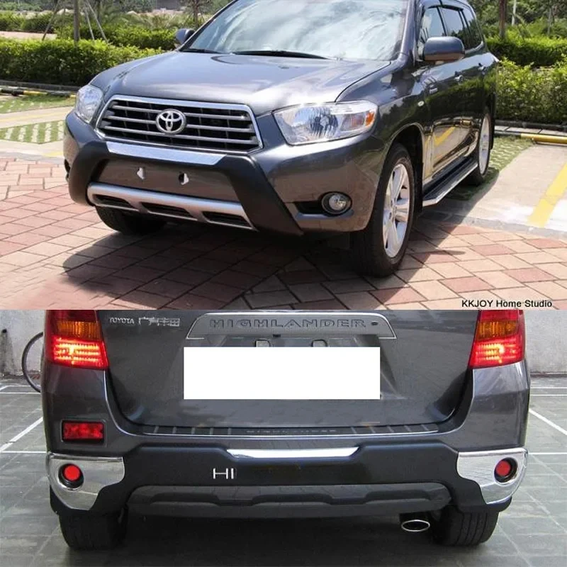 

Car-styling For 2008-2010 Toyota Highlander Front + Rear Bumper Protector Guard Plate ABS Plastic