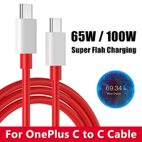 65W 100W Type C to Type C Super Fast Charging USB-C Cable For OnePlus 9R 10 Pro 11 12 13 Nord 2T 3 CE 2 3 Lite N300 Ace 2 2V 3 5