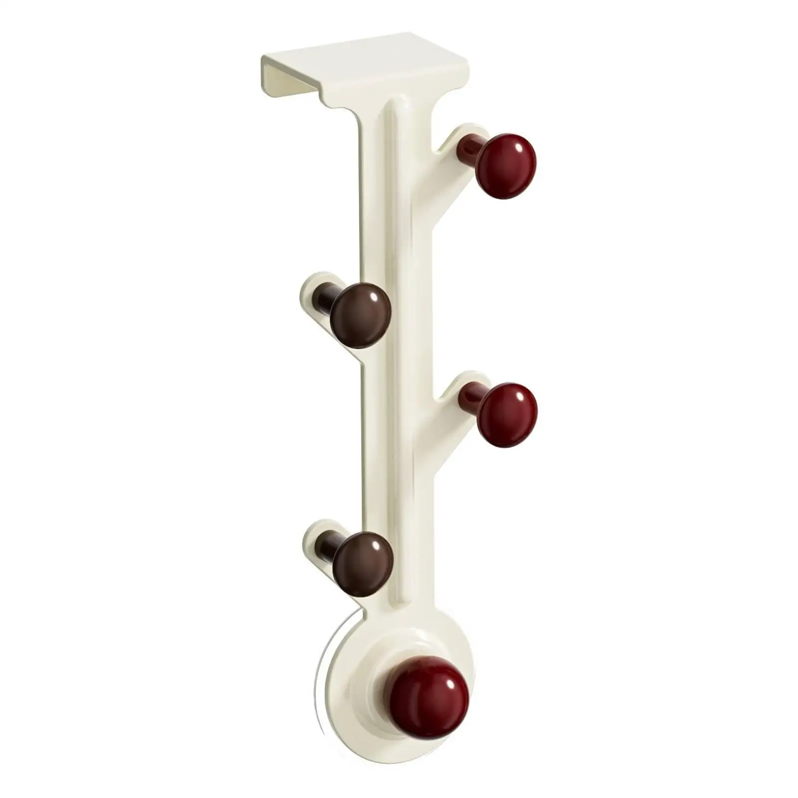 Door Hanger Hook Rack with Bottom Suction Cup for Quiet Stability Heavy Duty over Door for Coats and Bags