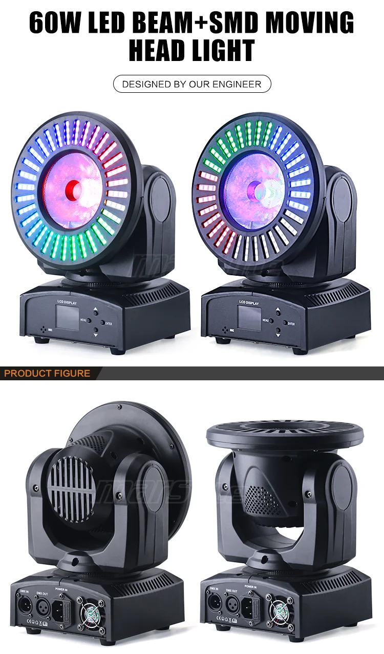 Moving head Stage Light 60W led spot+smd moving head Disco dj lights