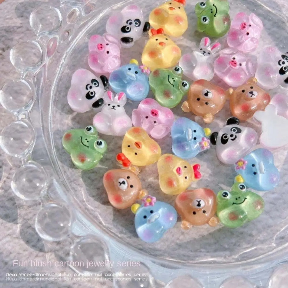 Resin Rabbit Pig Manicure Accessories Animal Nail Rhinestones Cartoon Nail Drills 3D Nail Jewelry Cartoon Nail Decorations