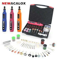 NEWACALOX Cordless Rotary Tool Kit with 173pcs Accessories Mini Polishing Machine USB Charging 5-Speed for Handmade Crafting