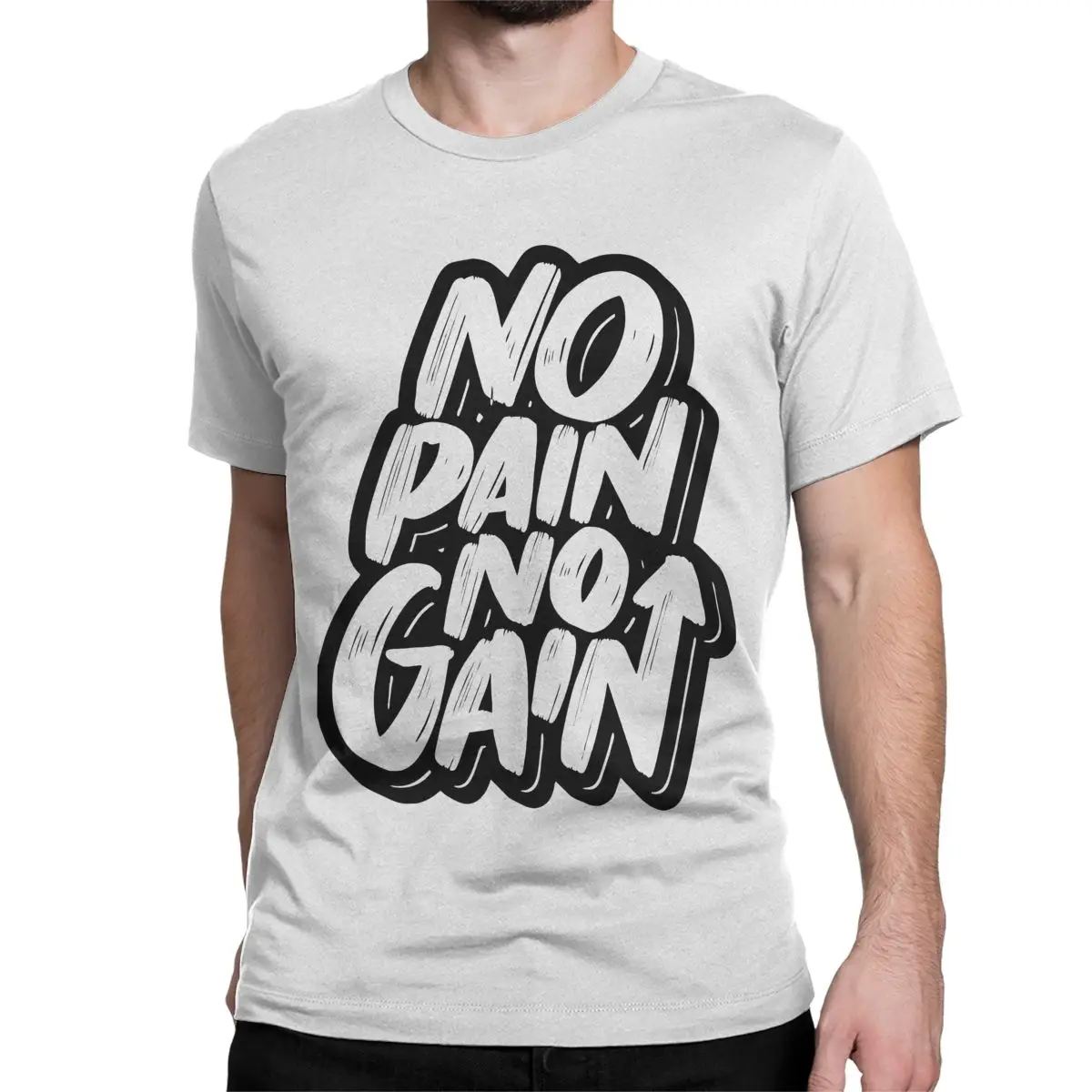 Retro Gym No Pain No Gain T Shirts for Men Women Cotton Novelty T-Shirts O Neck Tee Shirt Short Sleeve Clothing Birthday Gift