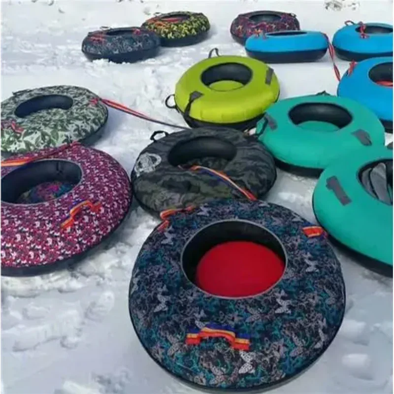 

Large Inflatable Hard Bottom Christmas Snow Tubing Double Snow Rubber Inner Tube Winter Tube for Kids and Adults