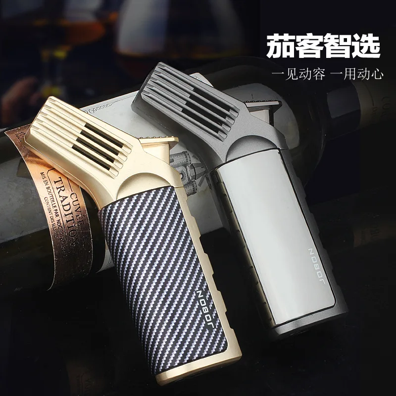 Windproof Stainless steel Butane Jet 1300 C Turbo Torch Lighter Stronge Flame Cigarette Cigar Lighter Inflatable Lighter