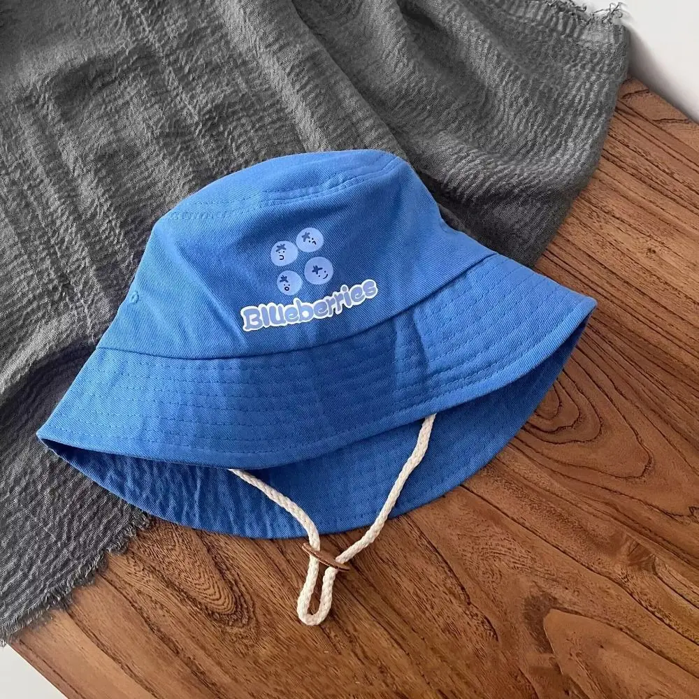

Soft Drawstring Candy Color Bucket Hat Korean Style Anti-UV Children's Fishmen Hat Fruit Casual Kid Summer Sun Hat Boy/Girls