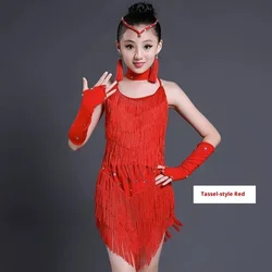 girls latin dancing dresses kid sequin tassel latin dress child kid children professional latin dance dress