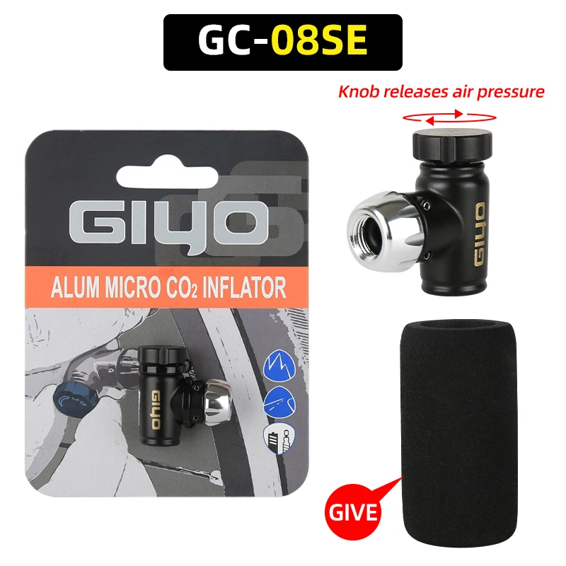 GIYO – gonfleur de CO2 pour vélo, pompe Schrader Presta, Tube de pneu en aluminium, Mini pompe vtt, sans cartouche de CO2, outils de réparation de cyclisme