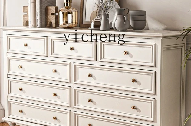 

American solid wood chest bedroom modern simple living room nine chest bedside locker living room decoration