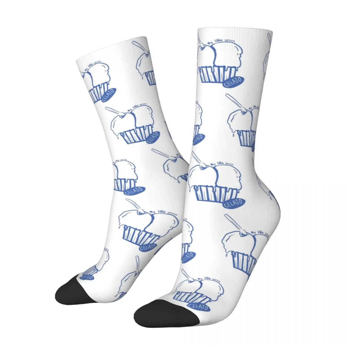 Gelato My Little Spoon Socks Harajuku Sweat Absorbing Stockings All Season Long Socks Accessories for Man Woman Christmas Gifts