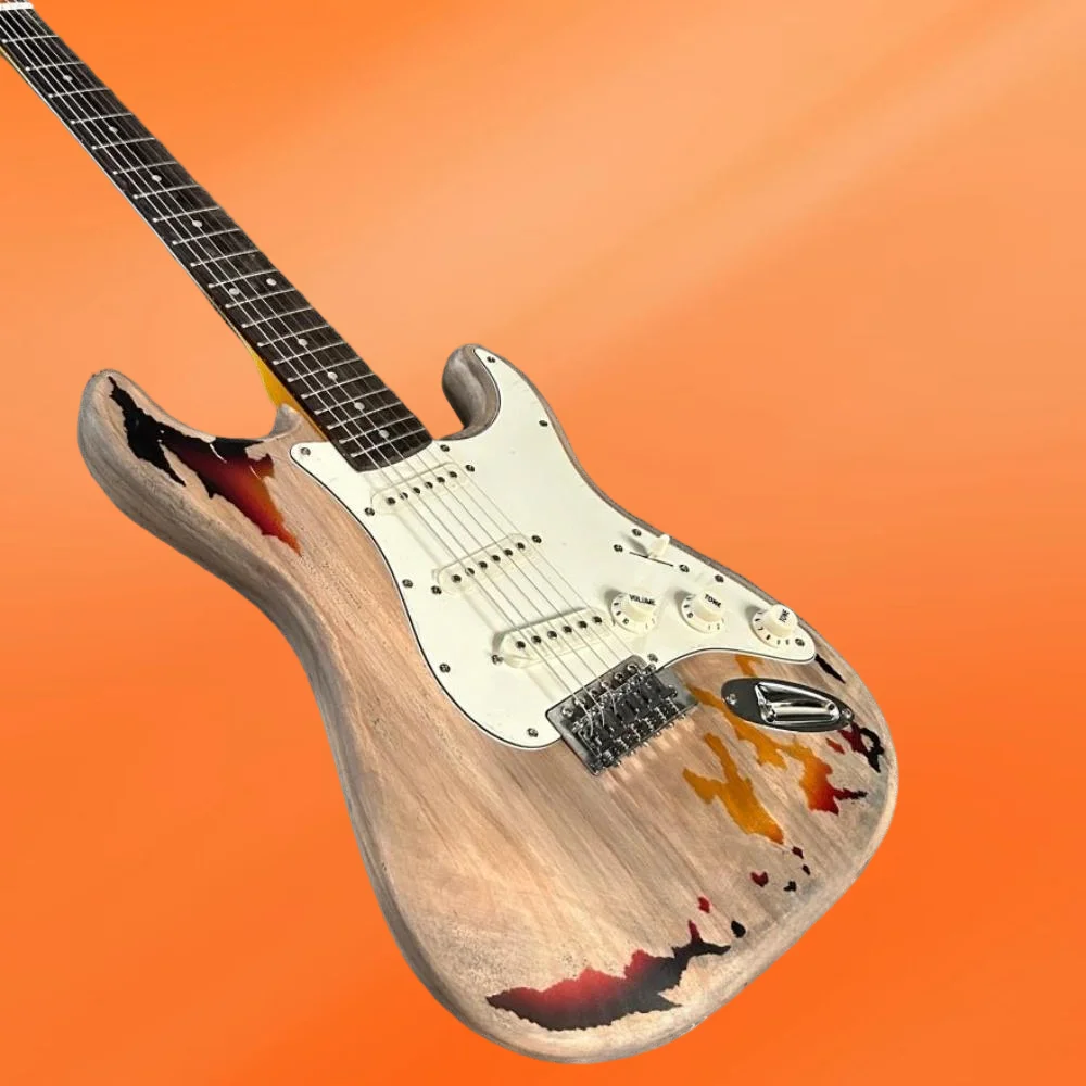 

2026 hot new 39 inches Merry Christmas Vintage Sunburst 22 Tone Alder Body SSS Pickups Fixed Bridge 6 String in Stock Guitar