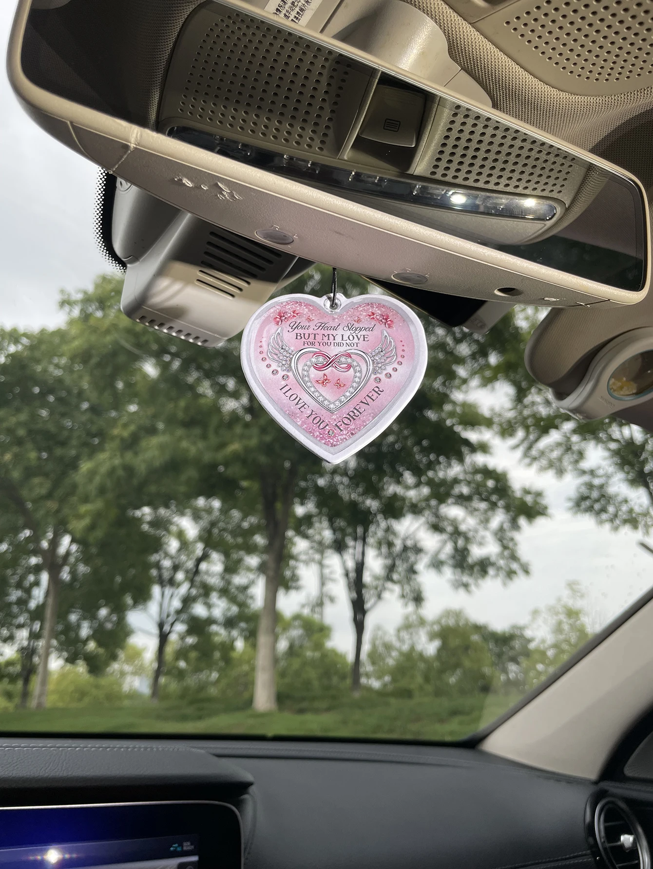Memorial Heart Angel Wings Car Air Freshener, 