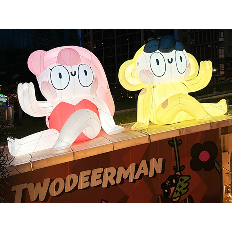Inflatable dolls with blowers, outdoor square and shopping mall activity decoration props