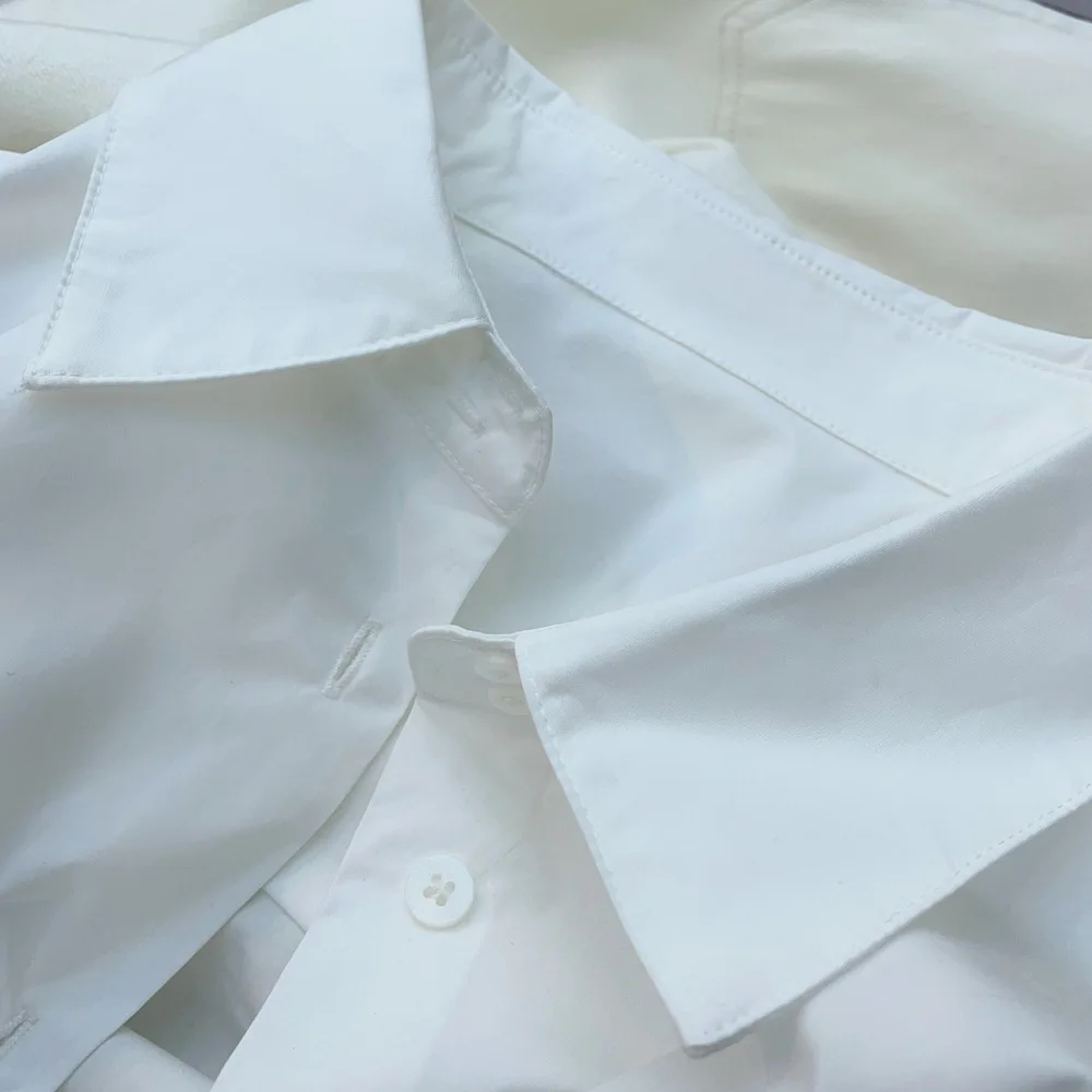 Camicetta di cotone da donna con camicia bianca casual primaverile