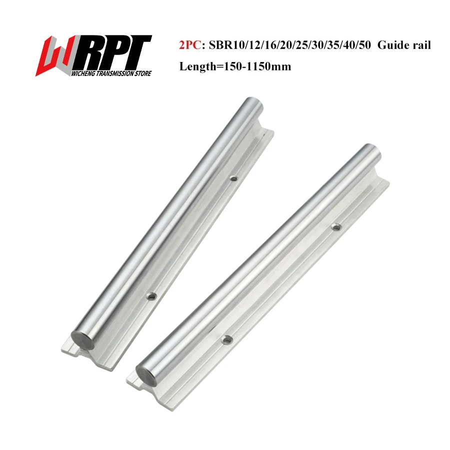 

2PC Guide Rail SBR10 12 13 16 20 25 30 35 40 50 Linear Rail Length 150-1150mm Supported Linear Rail Shaft Rod For CNC 3D Printer