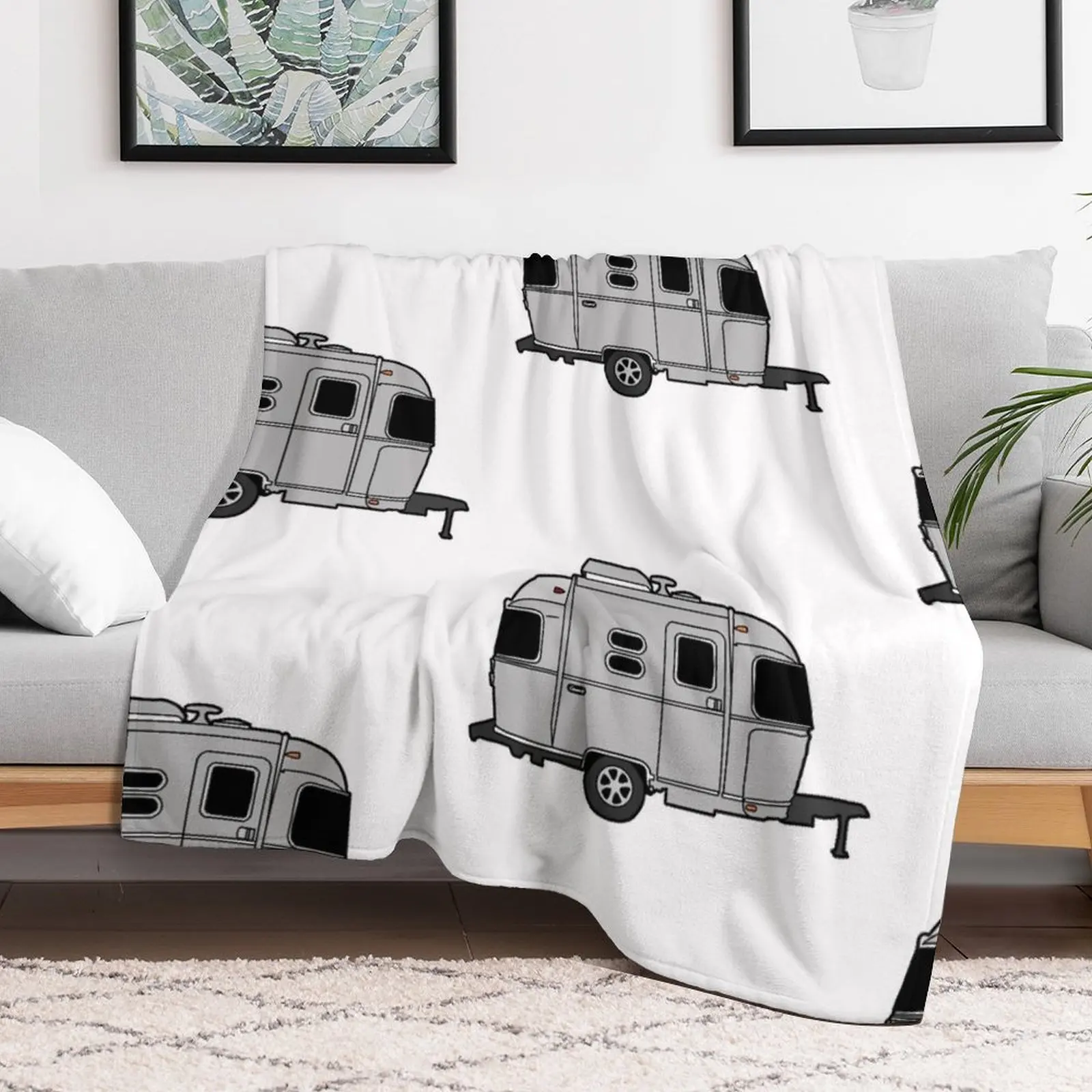 Small airstream camper rv trendy cute aesthetic Throw Blanket christmas gifts Winter beds Cute Tourist Blankets