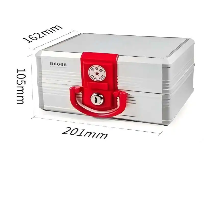 Ink Stamp Safe--Storage Box Aluminum Housing Size 201*105*162mm With 6 Inner Compartment Manual Adjust Handle Design for Office