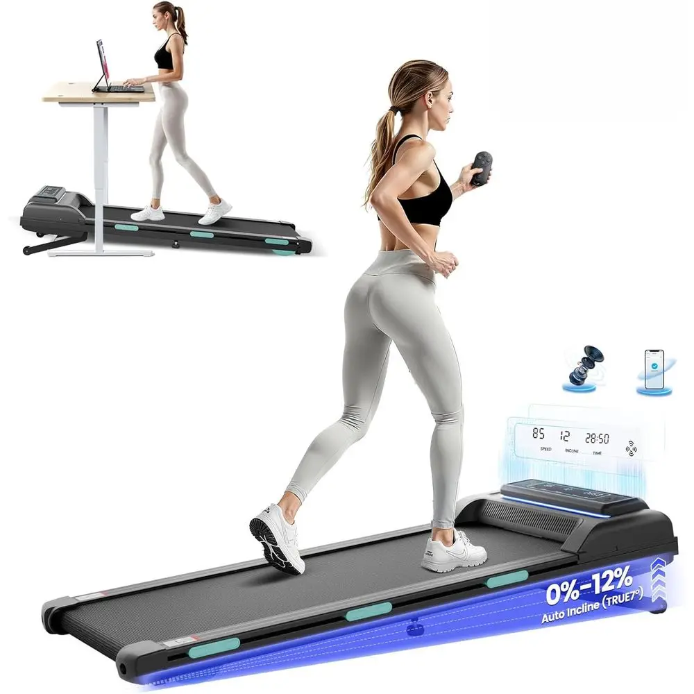 

Беговая дорожка с регулируемым наклоном на 11 уровней, грузоподъемность 450 фунтов, Bluetooth-колонка, LED-экран, управление через приложение