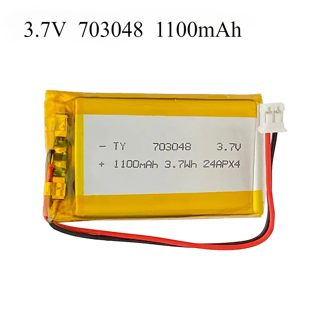 3.7V 703048 1000-1100mAh Lithium Rechargeable Battery for Beauty Instrument Early Education Machine Laptop GPS Driving Recorder