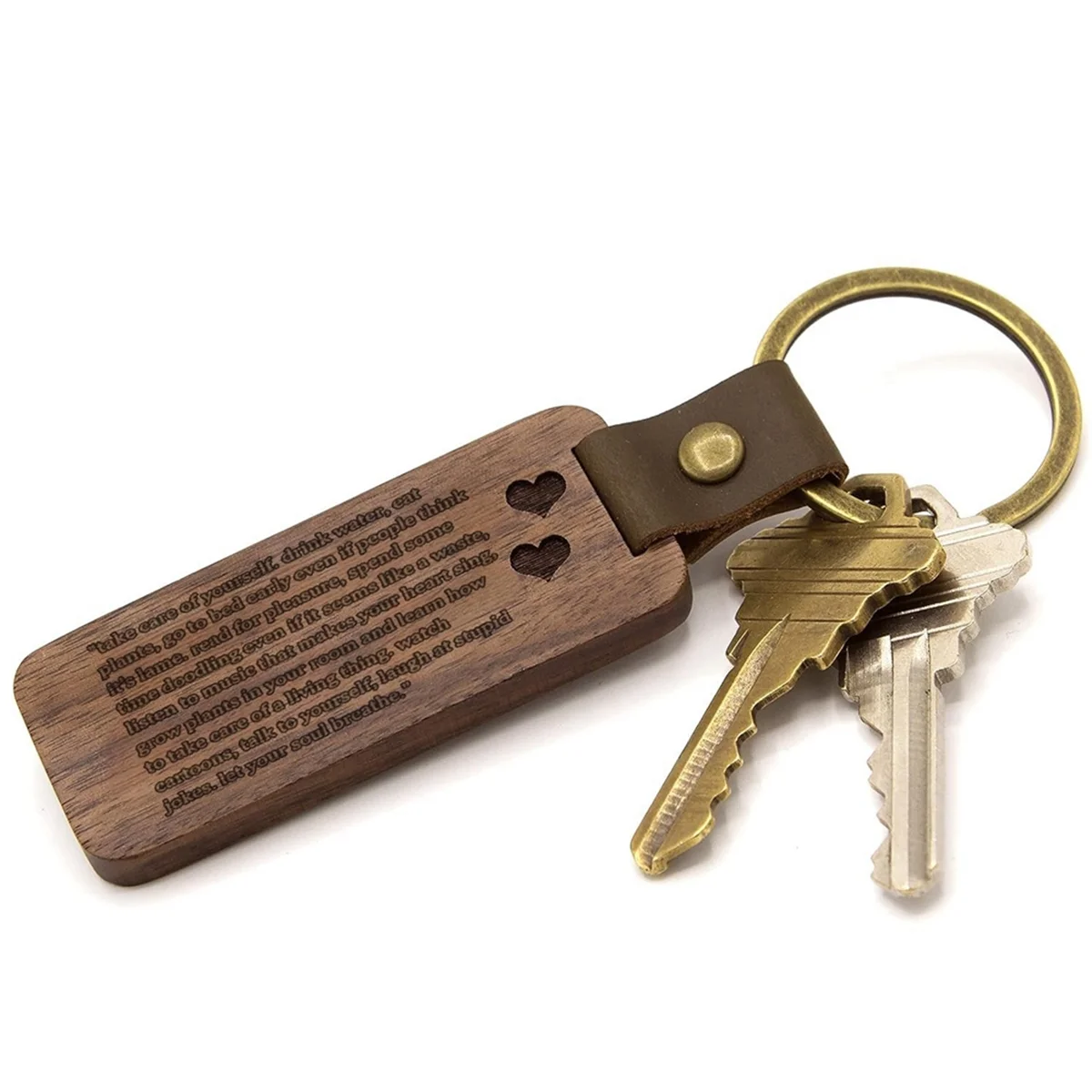 ELBA_Multi-Pack Wood Keychain Blanks Unfinished with Strap Keychain 3Pcs