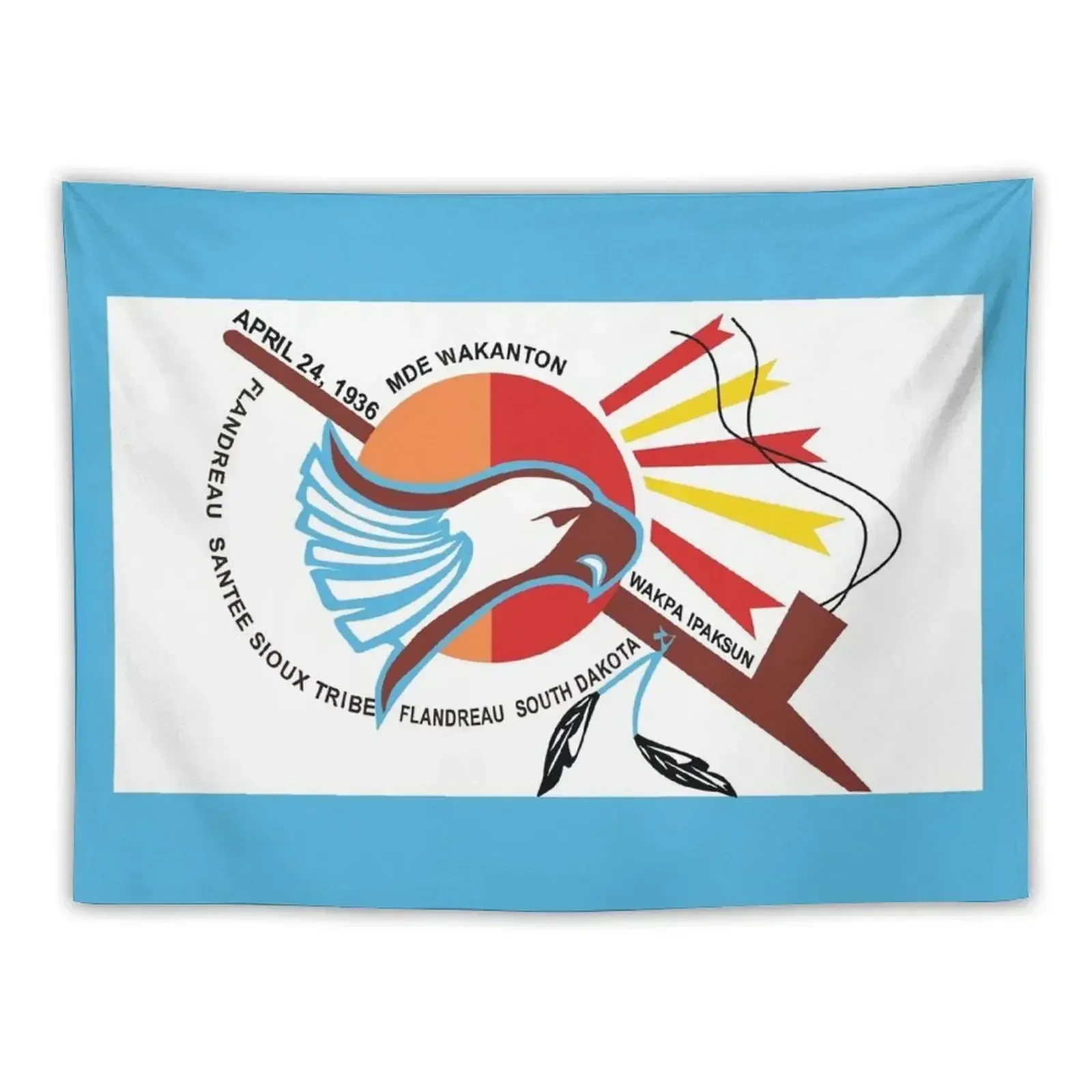 

Flag of Flandreau Santee Sioux Tribe USA Tapestry Wall Decor Room Decorating Aesthetic Cute Decor Tapestry