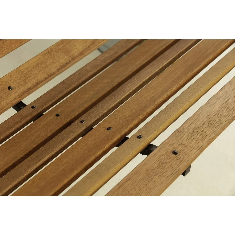 Taman Pedesaan Teras Luar Ruangan Ayunan Rangka Baja Dilapisi Bubuk Perlengkapan Kursi Kayu dengan Rantai, Dapat Menampung Hingga 500 Pound