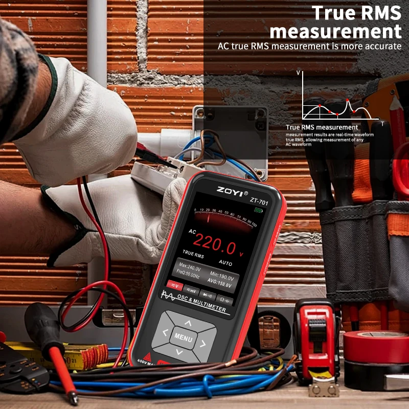 ZOYI ZT-701 2 IN 1 Digitale Oscilloscoop Multimeter 48 Msps 5 MHz Draagbare Multimeter Multifunctionele Elektrische Test Tool