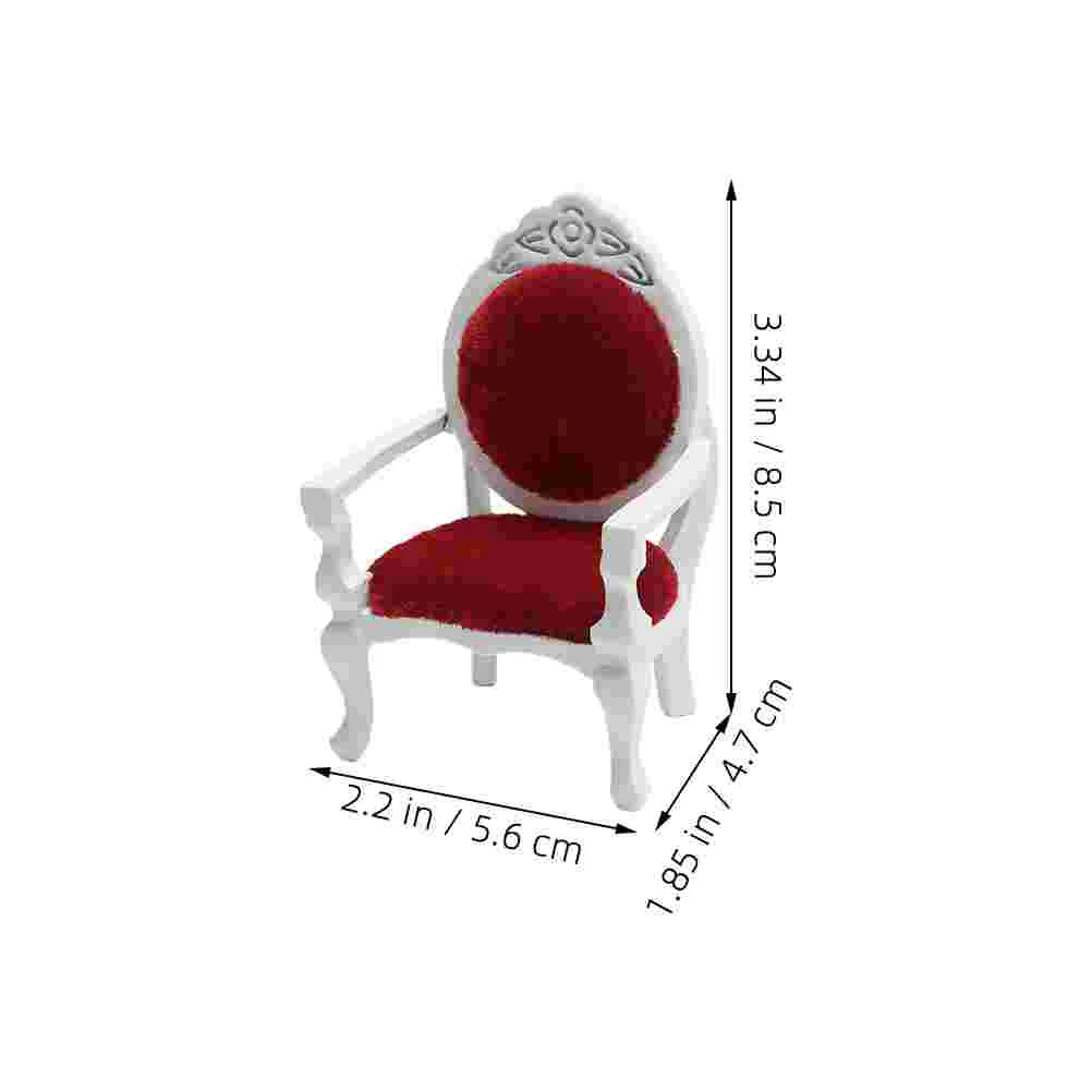 Mini Europese Stijl Kleine Stoel Miniatuur Fauteuil Ornamenten Huis Stoelen Schattig Meubilair Fluweel