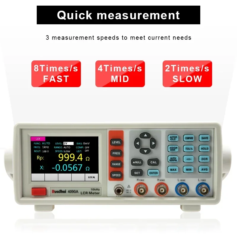 RuoShui 4090 Digital LCR Meter Desktop Capacitance Resistance Impedance Inductance Measure Instrument Electric Bridge Component