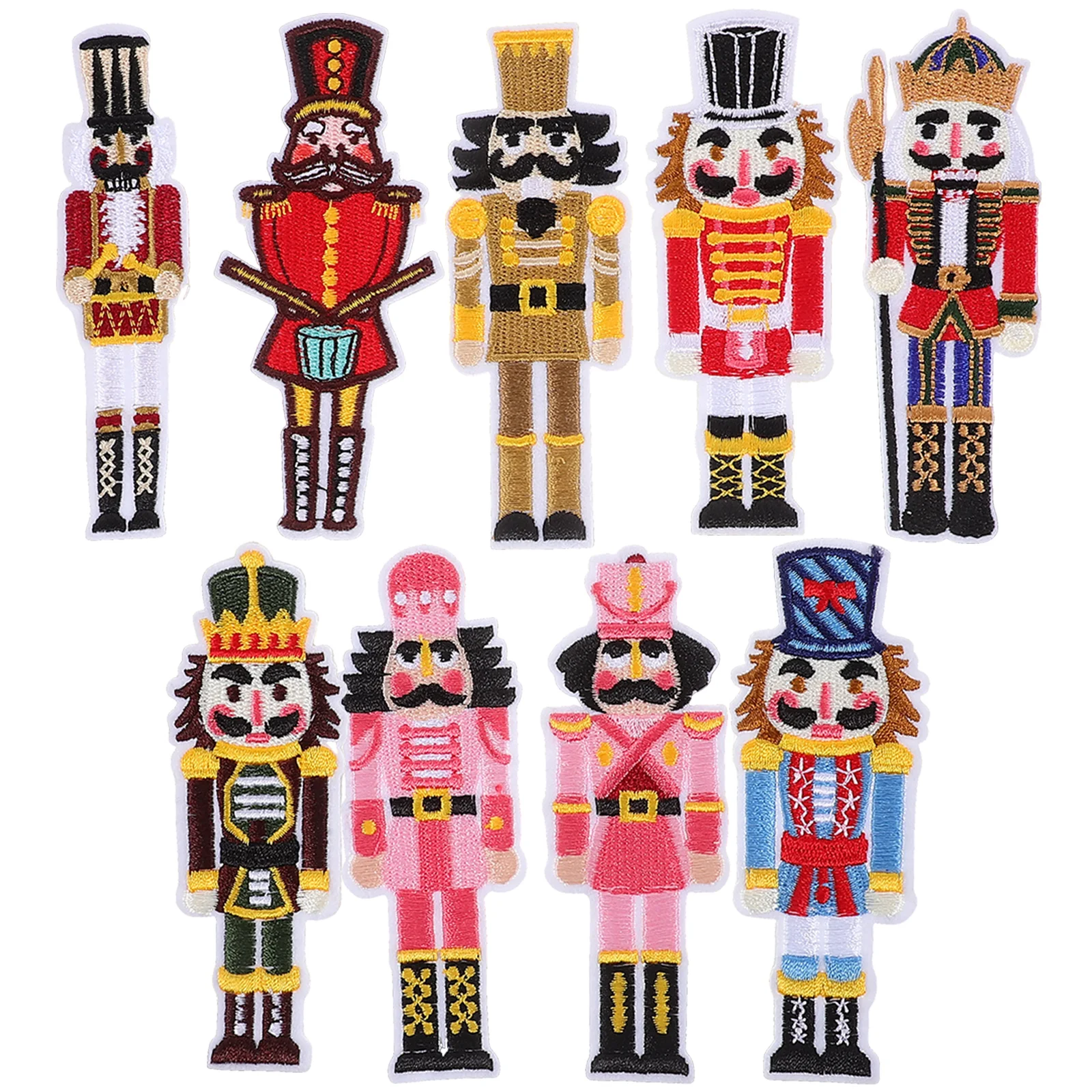 9 Pcs Craft Applique Patches Sew on Badges Sewing Ornaments Clothing DIY for Clothes Nutcracker Flatback Child