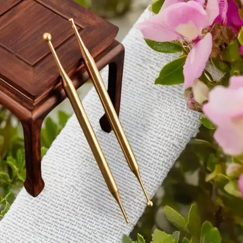 

Acupuncture Pen Stainless Steel/Brass Manual Body Trigger Point Probe Pen Deep Tissue Massage,Dual Head Facial Reflexology Tools