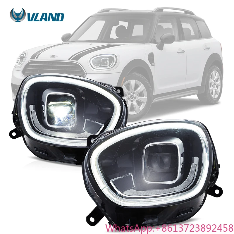 

VLAND Manufacturer LED Headlights Product for MiniCooper Countryman F60 Front Lamp 2017-2023 2nd Gen Official Halogen Model Only