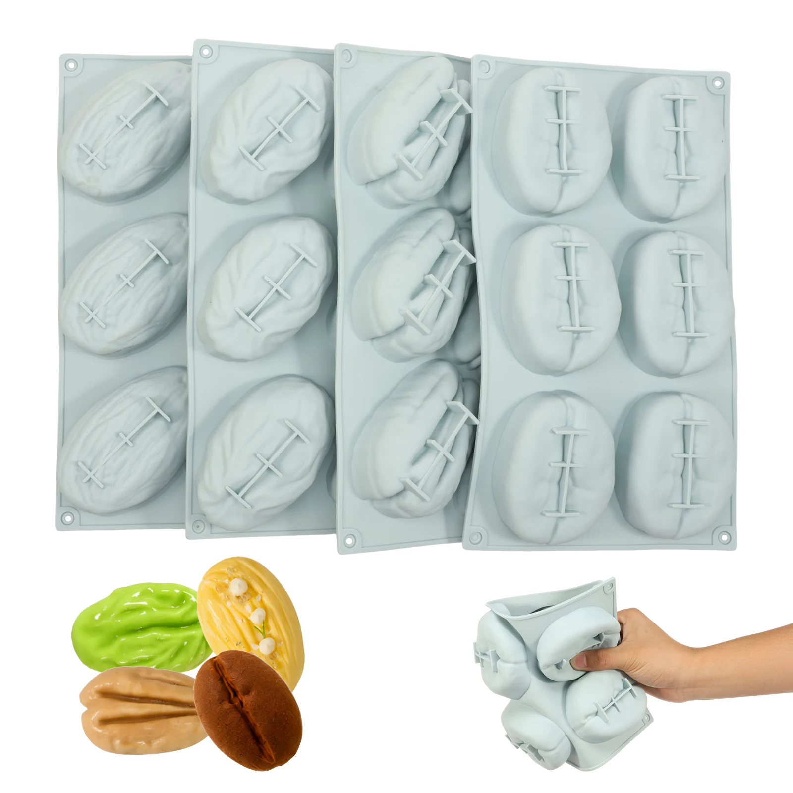 4Pcs Nut Silicone Cake Mold Pistachio and Pecan Mold for Baking Silicone Cake Mold Mousse Mold Chocolate Mold Nut Silicone Mold