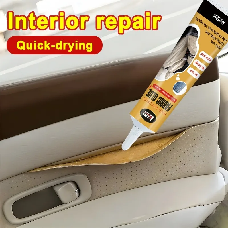 KJM Automotive Sealant Adhesive: Fixes Interior Plastic/Leather Seats & Bonds Windproof Sealing Strips