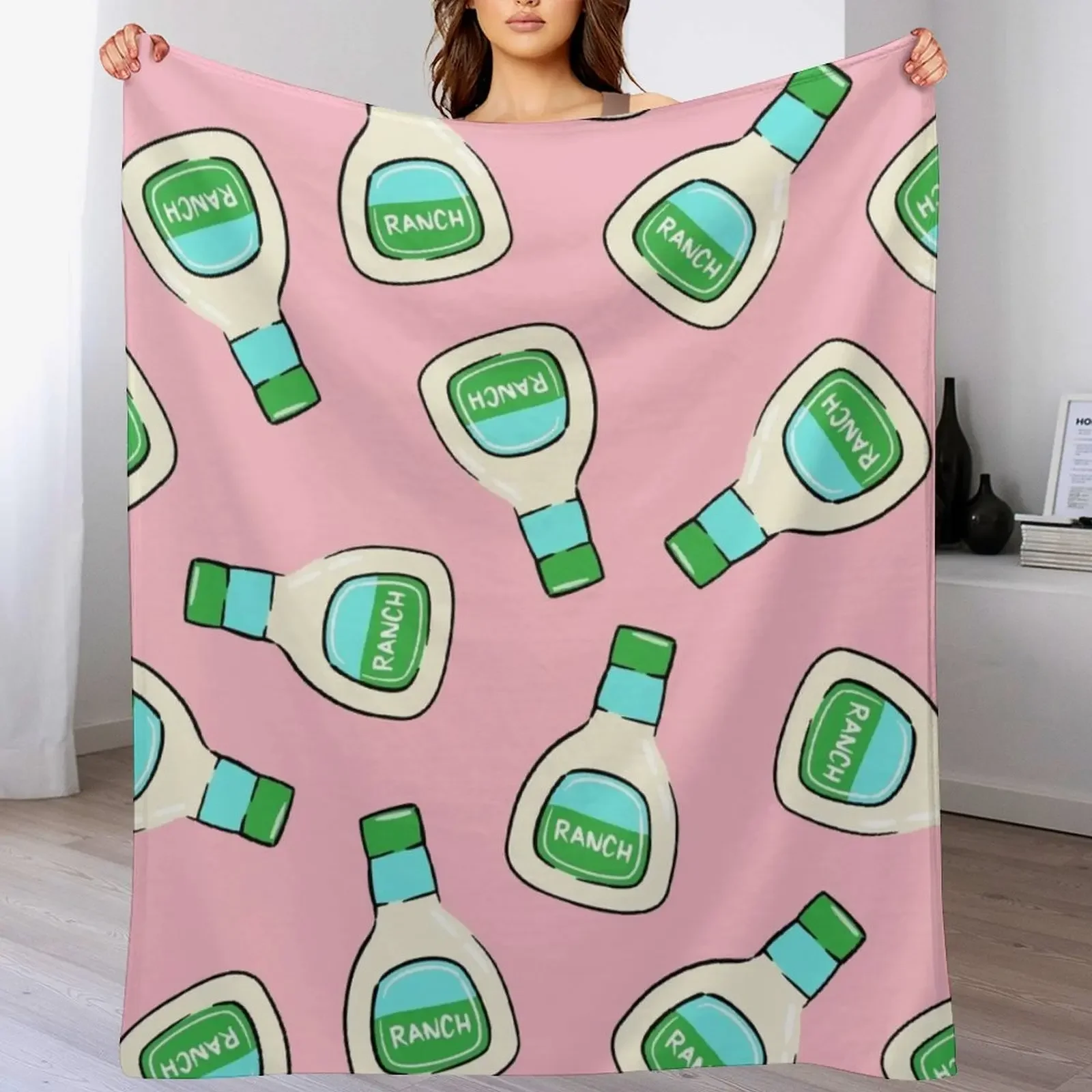 

Ranch - salad dressing bottle (pink) Throw Blanket Summer Beddings Giant Sofa Bed Fashionable sofa bed Blankets