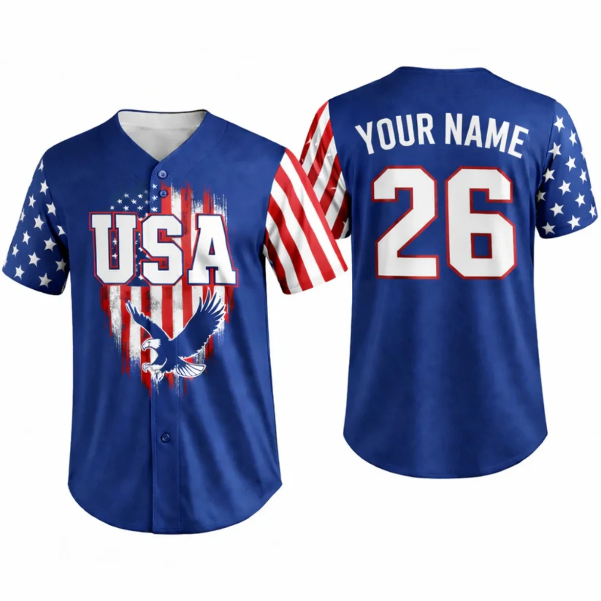 

Custom USA 250th Anniversary Baseball Jersey Freedom Eagle - Design Your Own Men For Women Shirt Casual Team Shirts Sports Top
