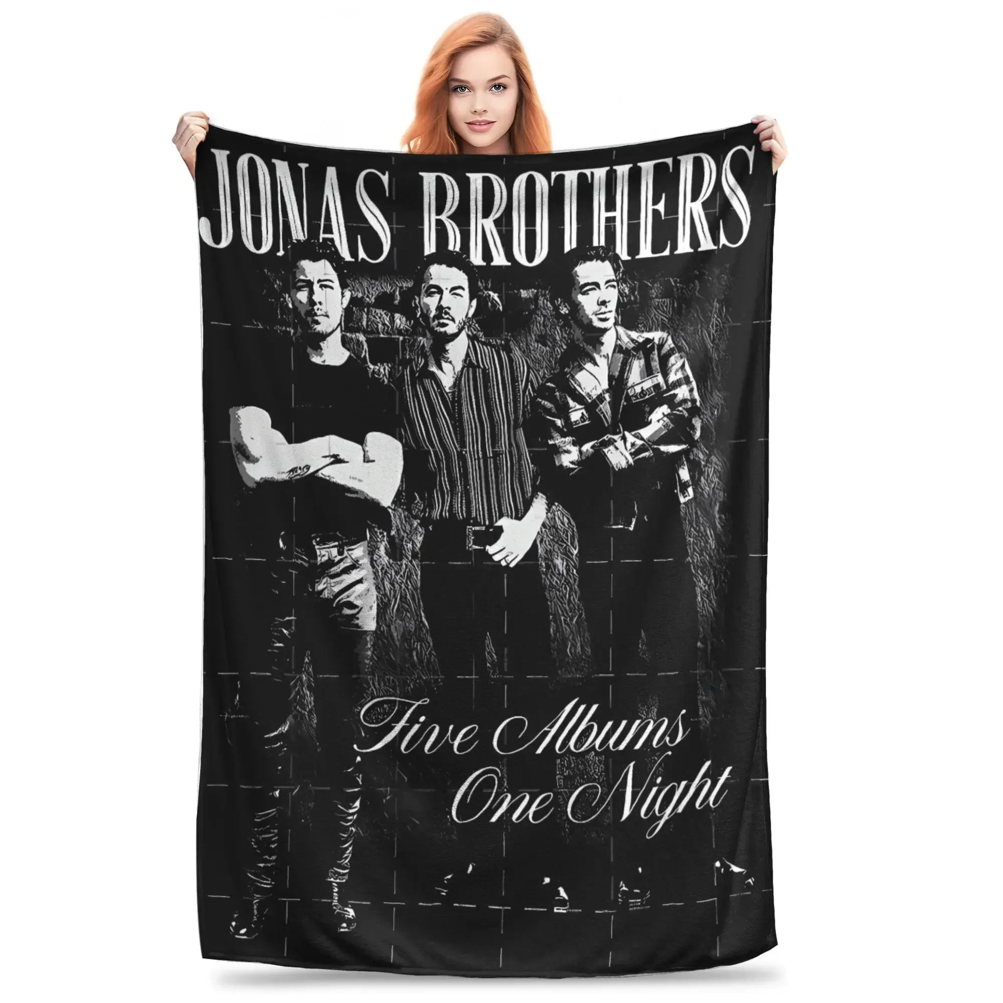 

Фланелевое одеяло в честь 10-летия группы Jonas Brothers, теплое и уютное зимнее покрывало для гостиной, модный декор для дома