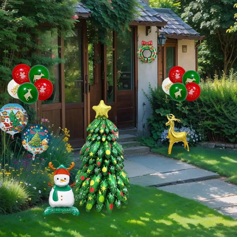 

Inflatable Christmas Tree Balloons Self-Standing Foil Balloon Decor Kit Rich Elements Atmosphere Decoration For Garden Indoor