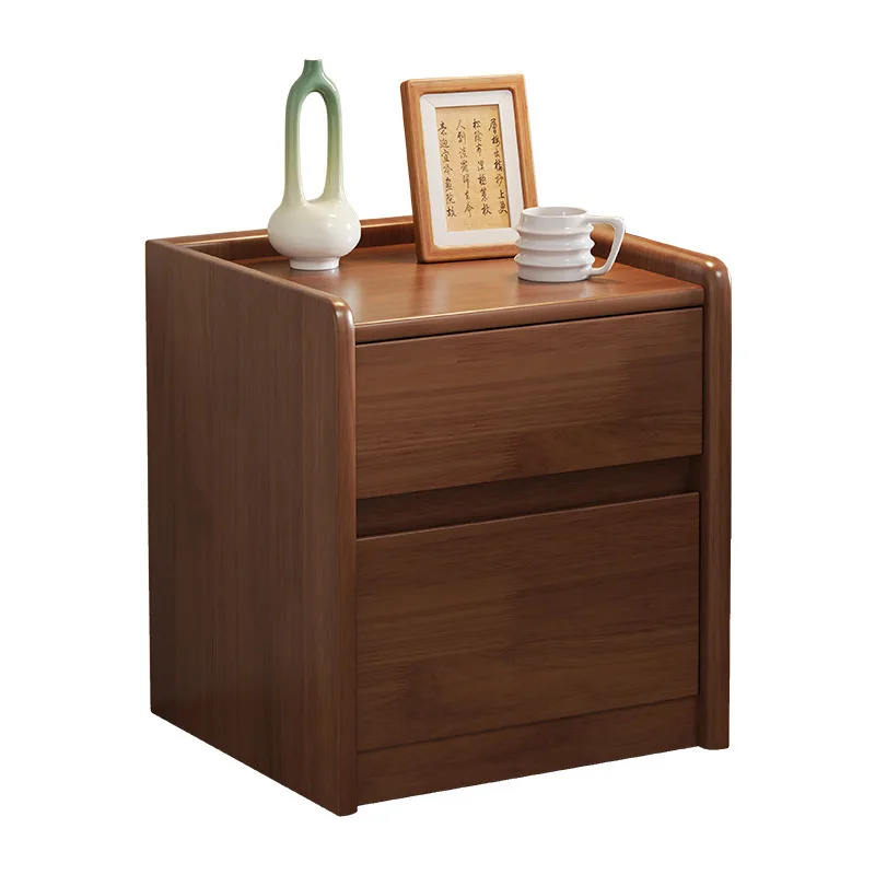 Solid wood bedside table, safe, integrated small smart safe with fingerprint password, free installation bedroom locker