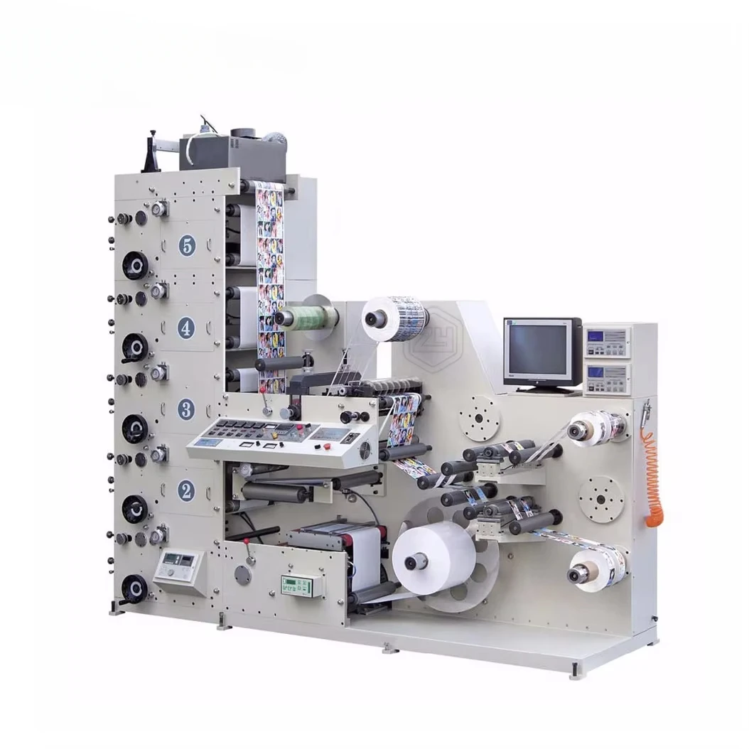 Small Paper Sticker Label Flex 4 Color Flexo Printing Press Machine For Sale