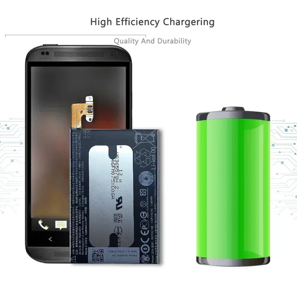 Vervanging van mobiele telefoonbatterij voor HTC One Mini 2, M8 Mini-batterij, 2100mAh, BOP6M100 met trackcode