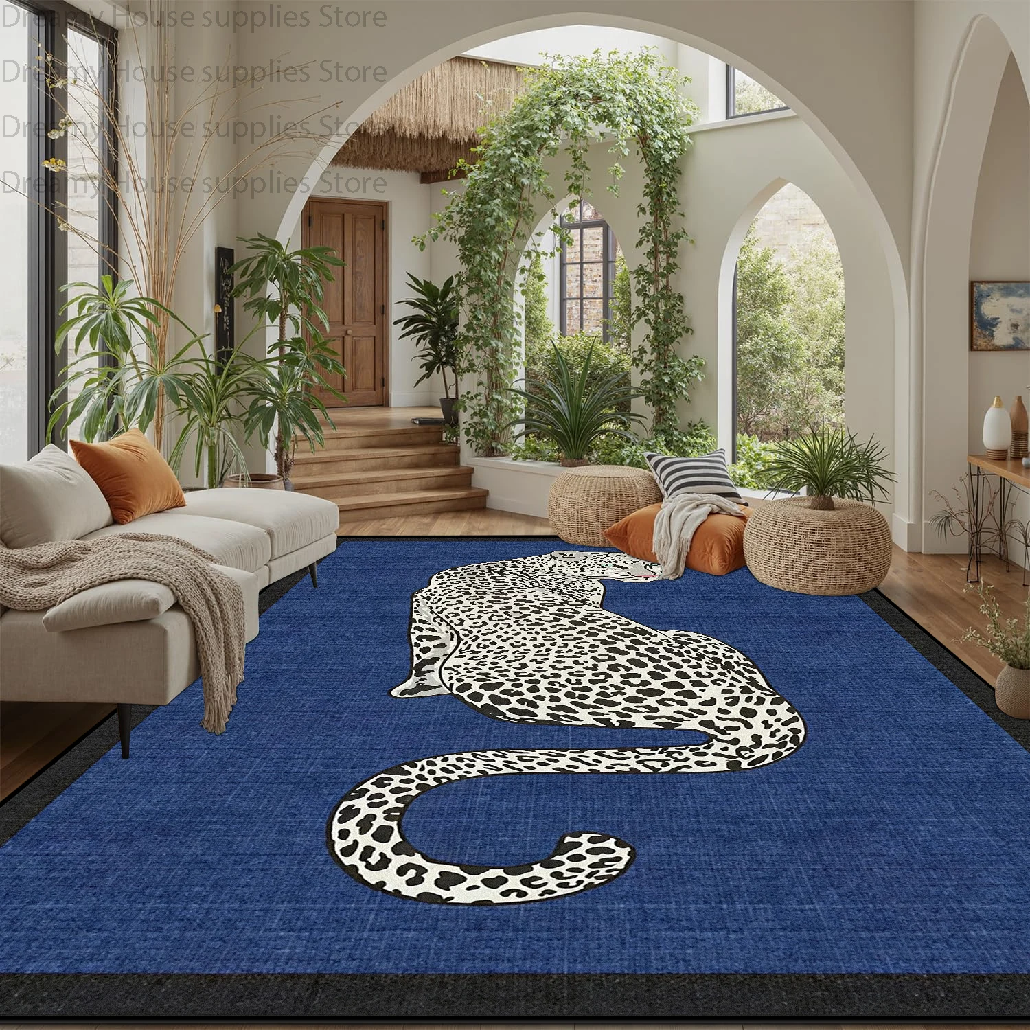European American Jungle Tiger Style Living Room Carpet Soft Antiskid Washable Bedroom Home Decor Mat Easy Clean Study Area Rug