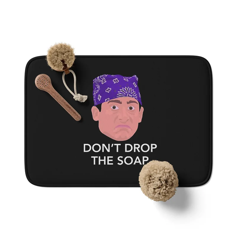 Aertemisi Prison Mike Don't Drop the Soap Michael Scott The Office Funny Bath Mat with Non Slip Base Absorbent Super Cozy