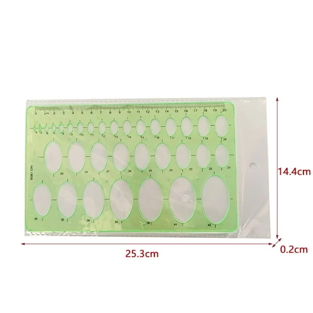 Modello geometrico Righello Disegno tecnico Cerchio di plastica Stencil Triangolo Righello di misurazione Righello ovale Forniture scolastiche per ufficio