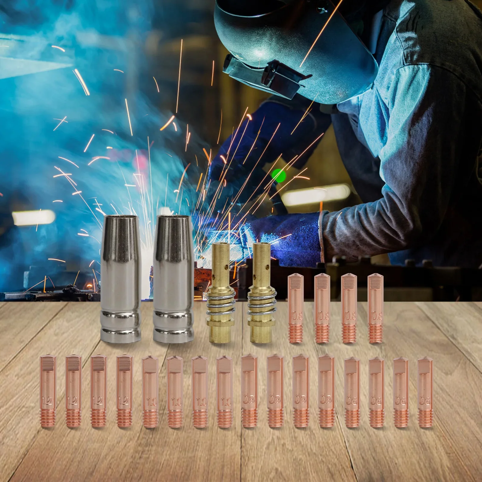

Compatible Welding Torch Accessories As Shown In The Picture 15AK Welding Kit Comprehensive Welding Tools Copper Welding Nozzle