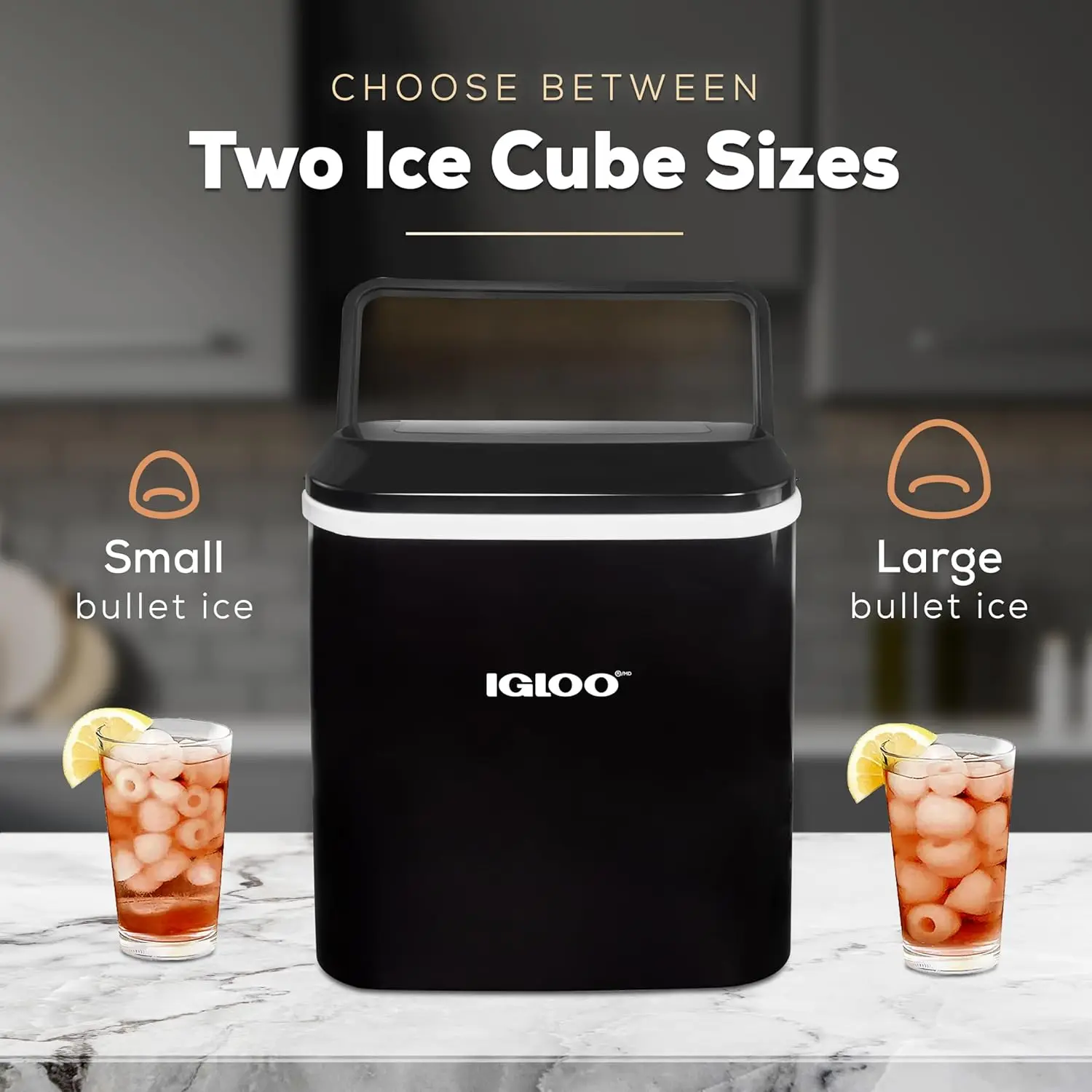 ماكينة صنع الثلج على سطح الطاولة ذاتية التنظيف، ماكينة صنع الثلج المحمولة الممتعة، تنتج 26 رطلاً