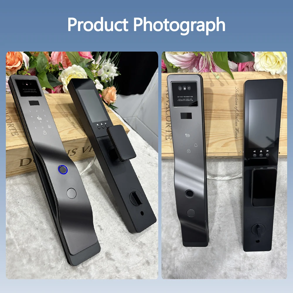 Tuya App التعرف عن بعد ثلاثي الأبعاد على الوجه قفل ذكي واي فاي رقمي مع قفل بصمة الكاميرا فتح كلمة المرور