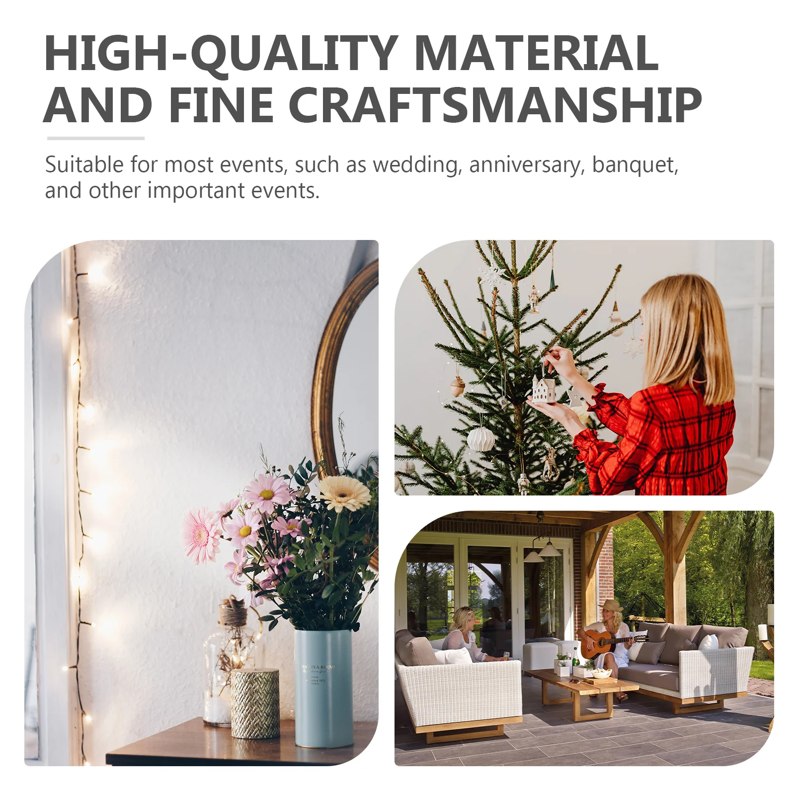 

1Set LED String Light Artificial Rose Rattan Solar Light for Yard Garden Party Warm White Illumination Festive Atmosphere Decor